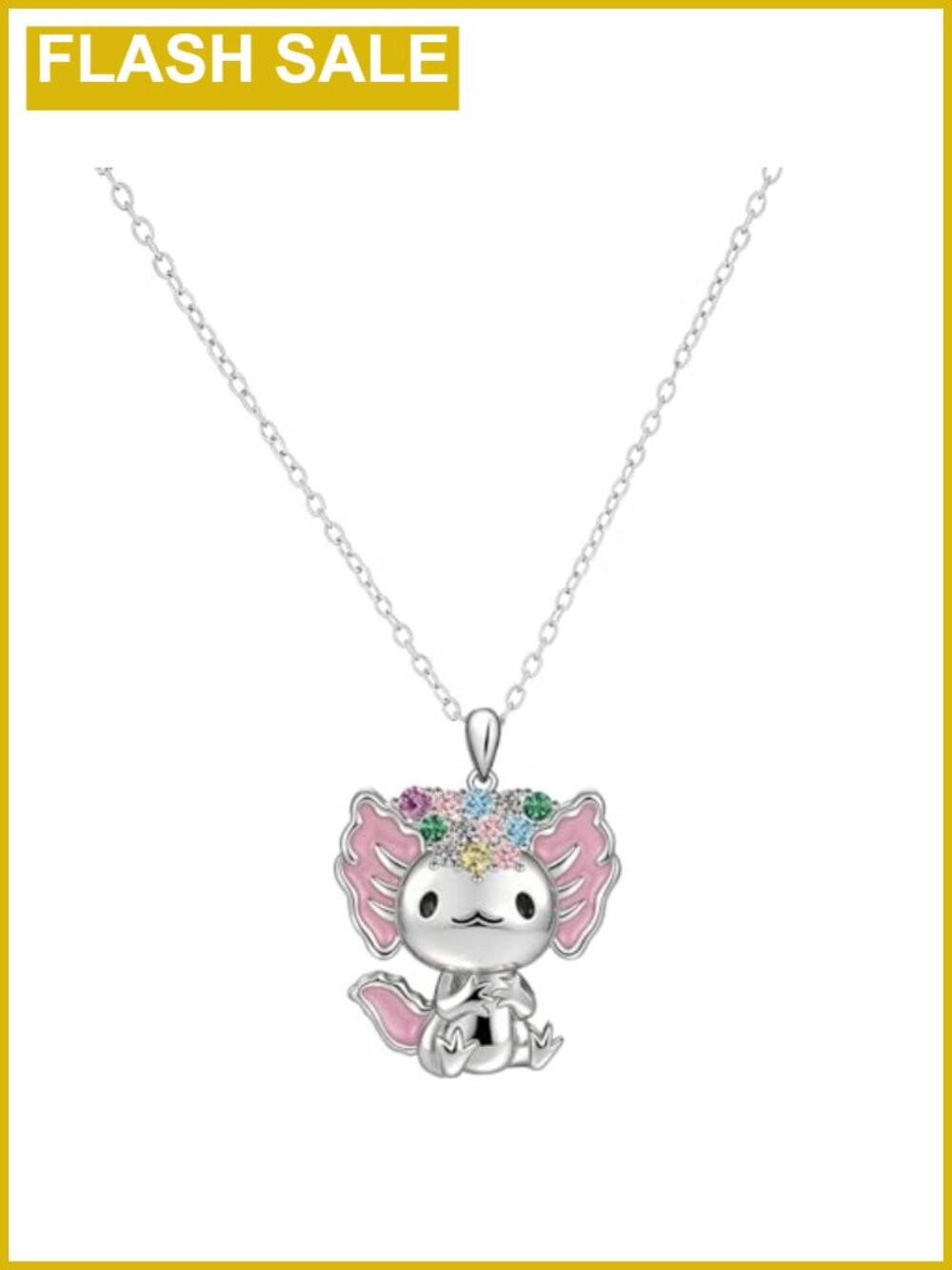 Axolotl Necklace Zinc Alloy Crystal Pendant Animal Jewelry Gift